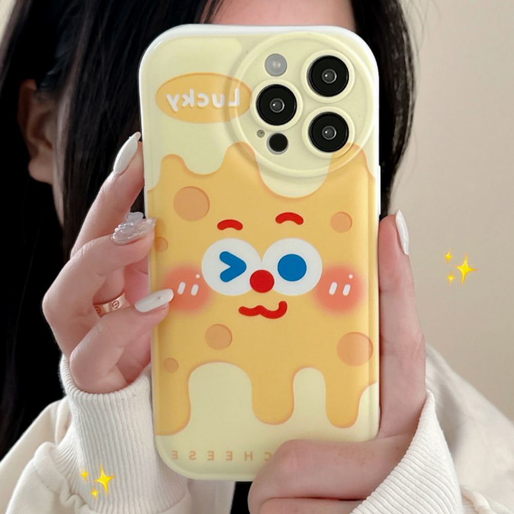 Ốp Điện Thoại TPU Mềm Có Túi Khí Chống Sốc In Hình Phô Mai Dễ Thương Cho IPhone 11 14 13 12 Pro Max