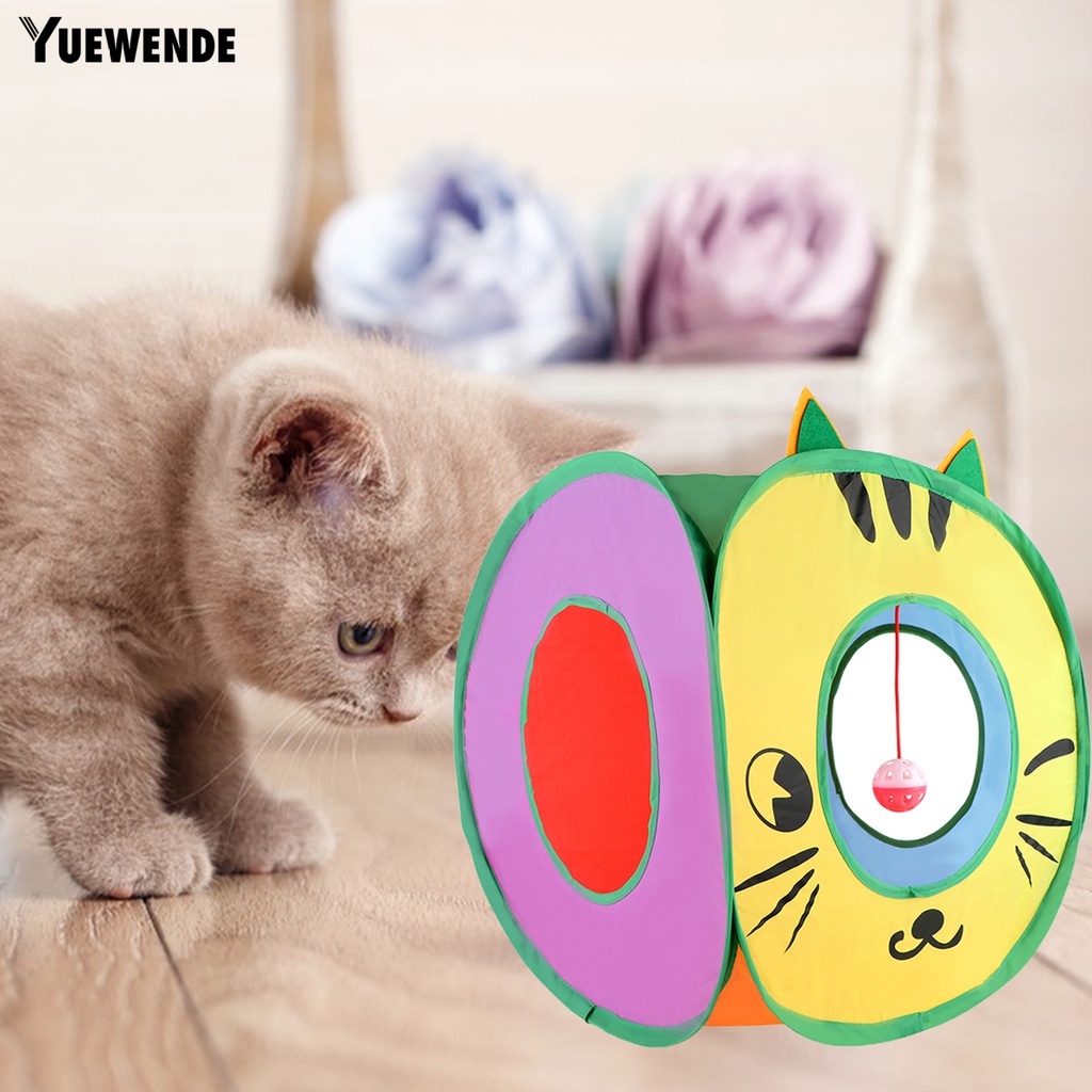 Đường Hầm Đồ Chơi 2 Lỗ Hình Vuông Họa Tiết Hoạt Hình Giải Tỏa Căng Thẳng Cho Mèo Cưng