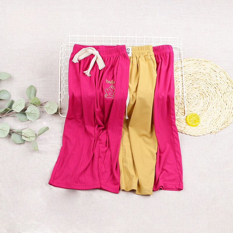 Quần Dài Ống Rộng Mỏng Nhẹ Thời Trang Mùa Hè Xinh Xắn Cho Bé Gái