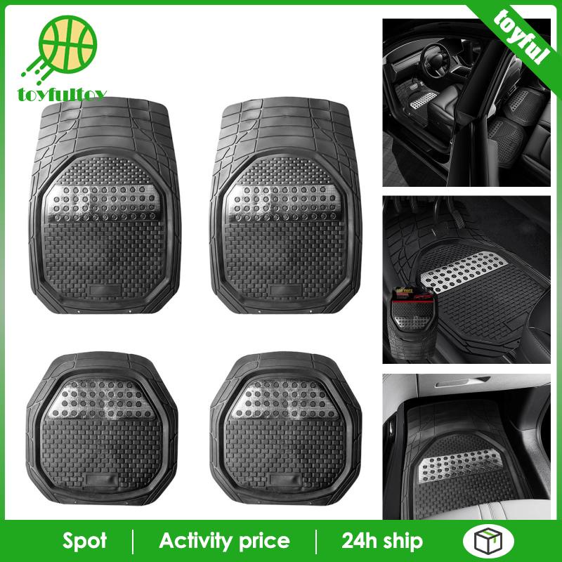 Set 4 Thảm PVC Chống Thấm Nước Màu Đen Cho Xe Hơi Sturdy