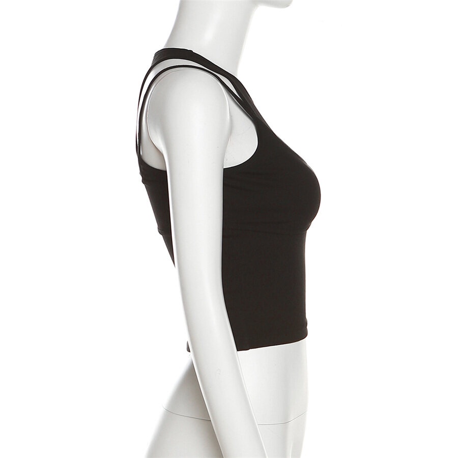 Klalien Áo Hai Dây Mùa Hè Ôm Dáng Màu Trơn Khoét Lỗ Gợi Cảm Hợp Thời Trang Cho Nữ