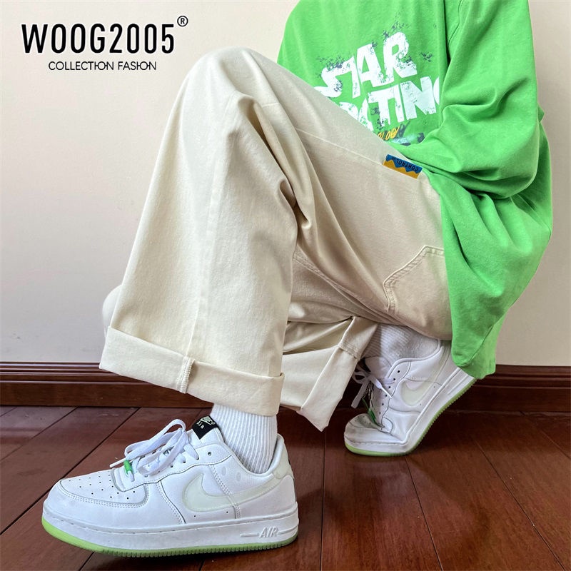 Quần Dài Ống Đứng Phong Cách Retro Đường Phố Mỹ Thời Trang Mùa Hè Cho Nam