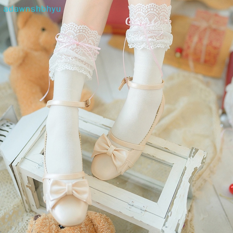 1 Đôi Tất Ren Dài Ngang Bắp Chân Phong Cách Lolita