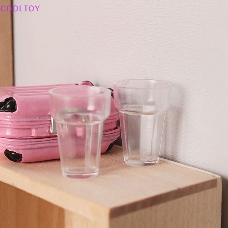 Set 4 Cốc Trong Suốt Đựng Kem / Đồ Chơi Búp Bê Tỉ Lệ 1: 12