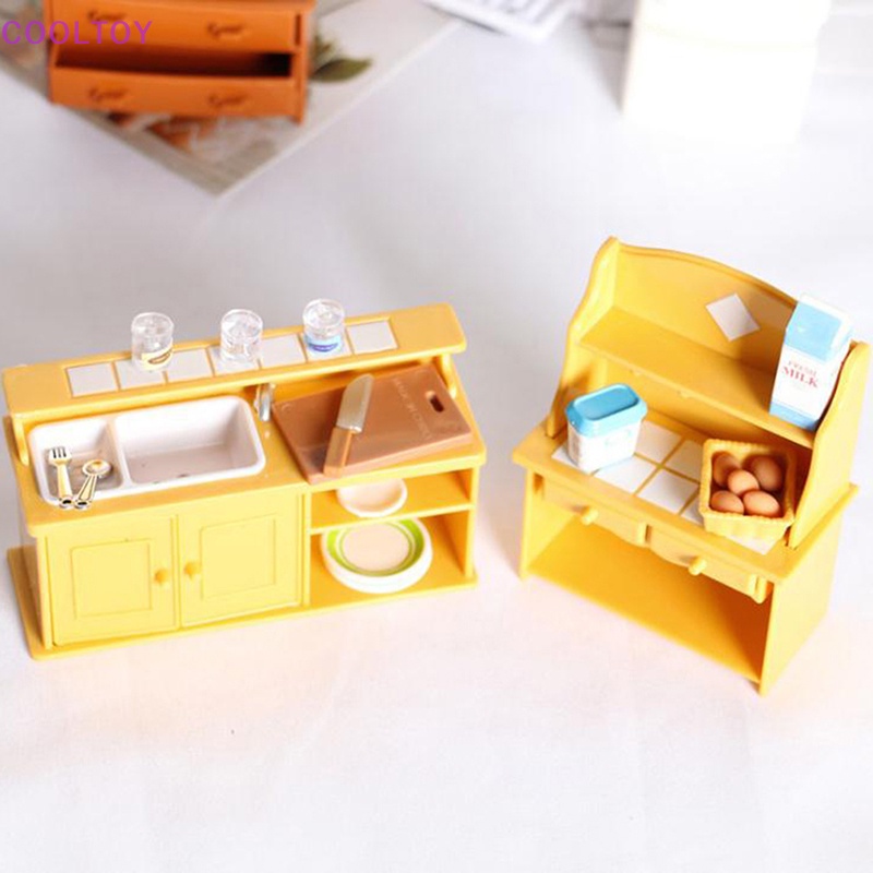 Đồ Nội Thất Nhà Bếp Bằng Nhựa Trang Trí Nhà Búp Bê Tỉ Lệ 1 / 12