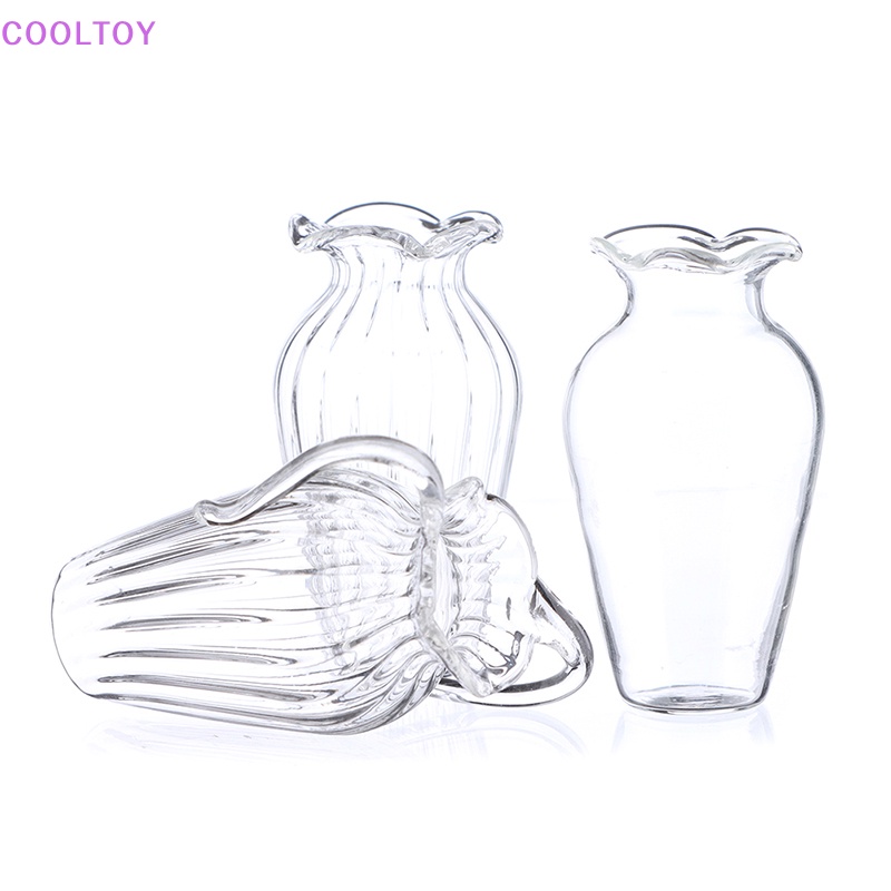 Bình Hoa Thủy Tinh Trong Suốt Tỷ Lệ 1: 12 Dùng Trang Trí Nhà Búp Bê