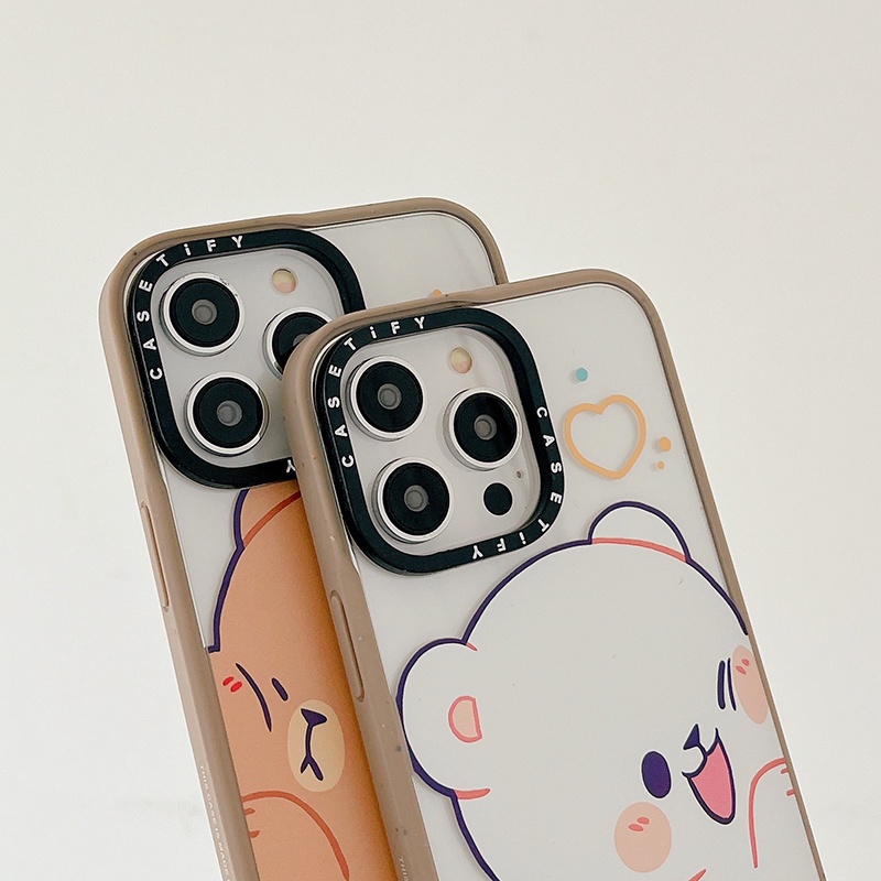 Ốp Điện Thoại Nhựa Acrylic Cứng Chống Sốc In Hình Gấu Yoga Cho Iphone 14 13 12 11 Pro Max