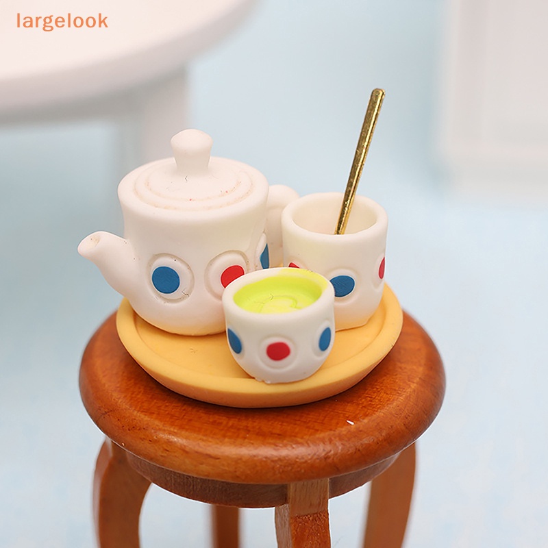 Bộ Cốc Uống Trà Ba Món Bằng Nhựa Resin DIY Trang Trí Nhà Búp Bê 1: 12