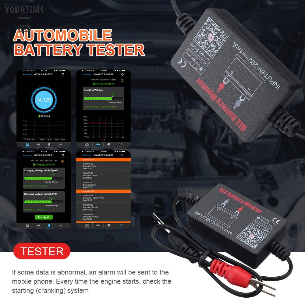 Thiết Bị Theo Dõi Pin Xe Hơi Tự Động 12V Cho Android IOS