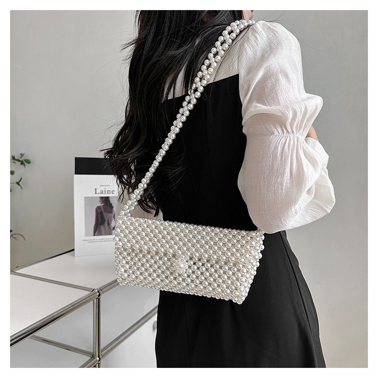 Túi Đeo Vai Mùa Hè 2023 Kết Cấu Hạt Ngọc Trai Phong Cách Phương Tây Kiểu Mới Cho Nữ