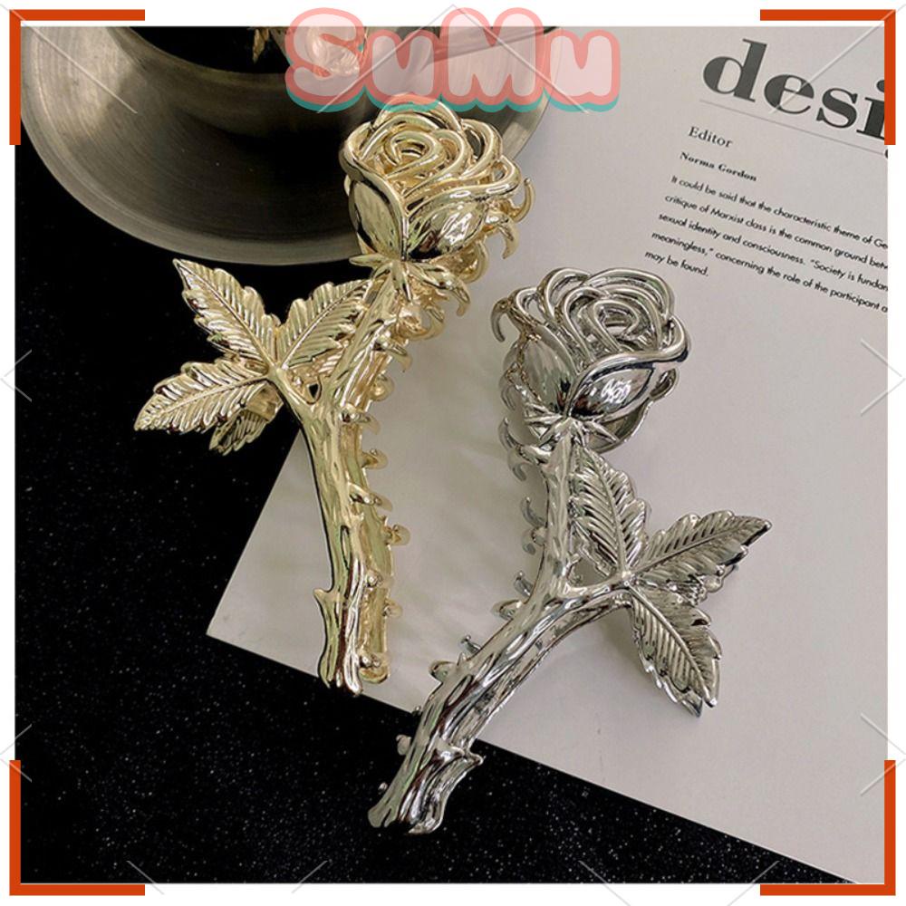 Kẹp Tóc Hoa Hồng Bằng Kim Loại Cho Nữ