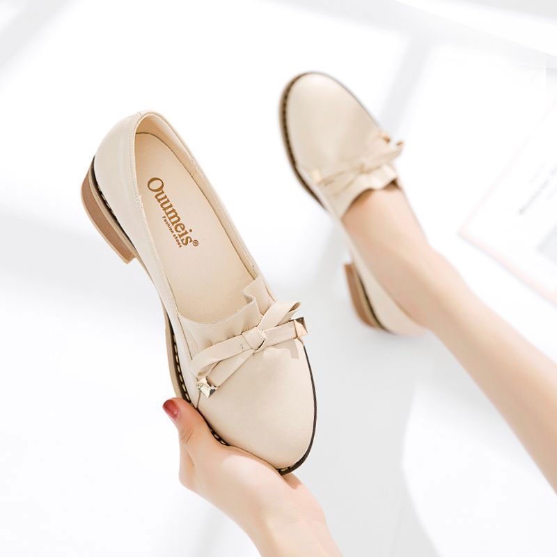 Giày Lười Da Đế Dày Thời Trang Cho Nữ