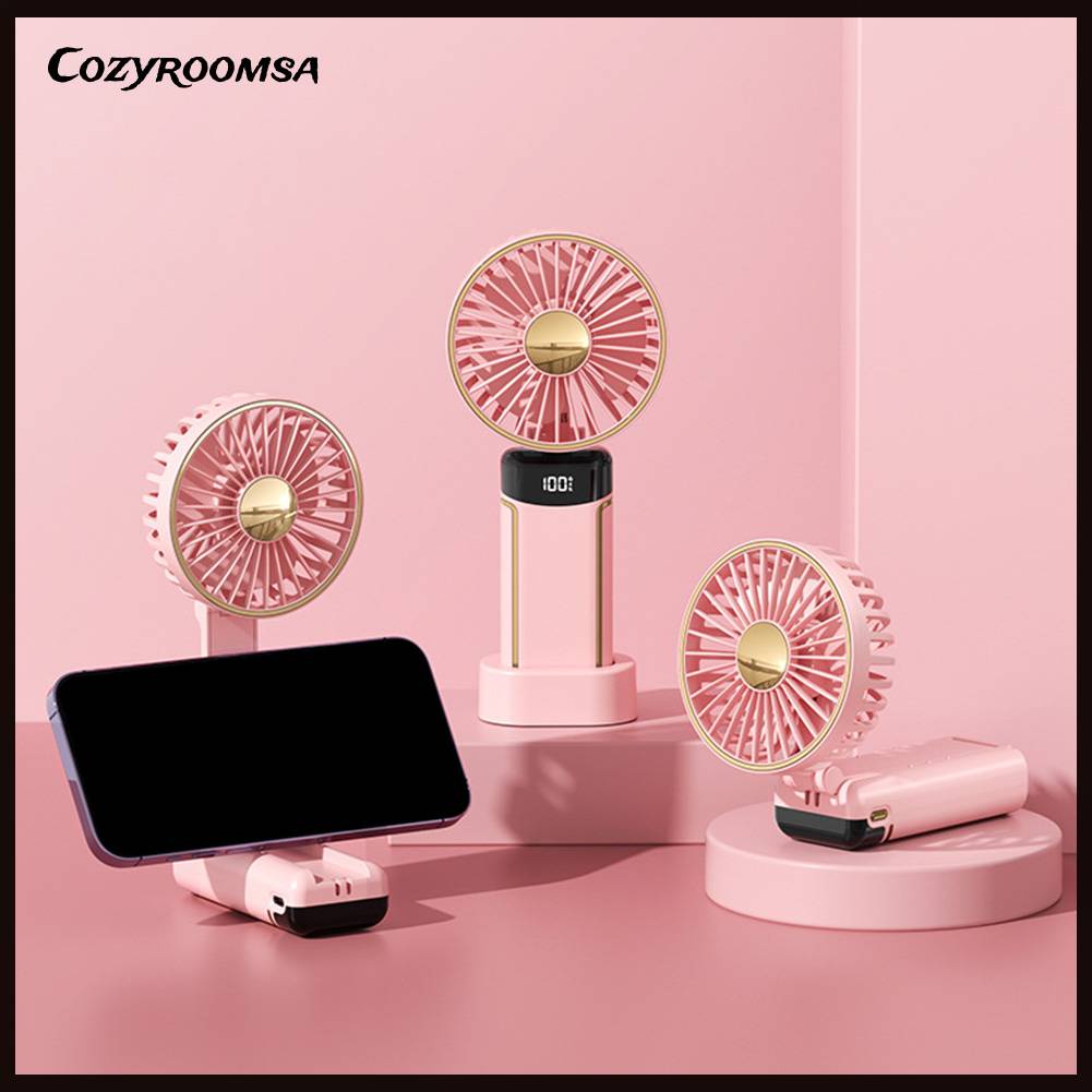 Quạt Cầm Tay Mini Có Thể Gấp Lại Với Màn Hình Kỹ Thuật Số Để