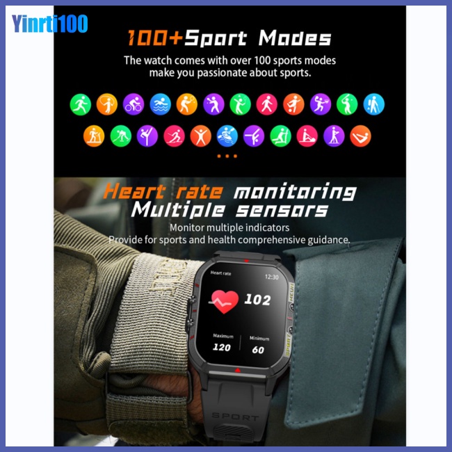Đồng Hồ Thông Minh Yinrti Chống Nước Kết Nối Bluetooth Theo Dõi Sức Khỏe