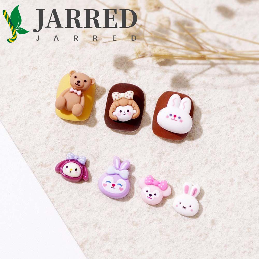 JARRED Phụ Kiện Trang Trí Móng Tay Họa Tiết Hoạt Hình Dễ Thương DIY