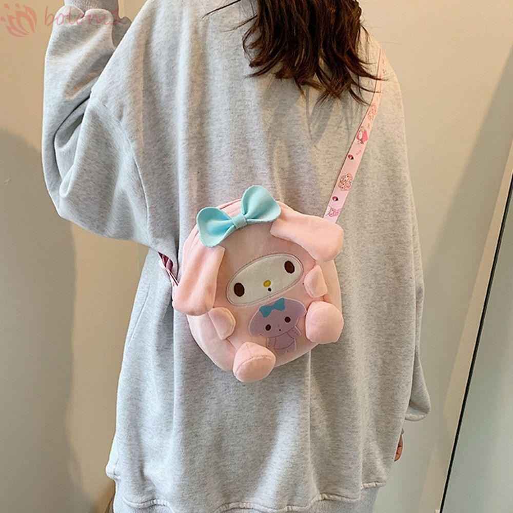 Túi Đeo Chéo Hình Hoạt Hình Kuromi Princess Melody Nhồi Bông Dễ Thương Cho Bé Gái