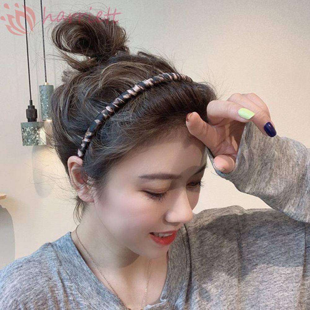 Băng Đô Rửa Mặt Bằng Nhựa Chống Trượt In Họa Tiết Da Báo Phong Cách Hàn Quốc Thanh Lịch Cho Nữ