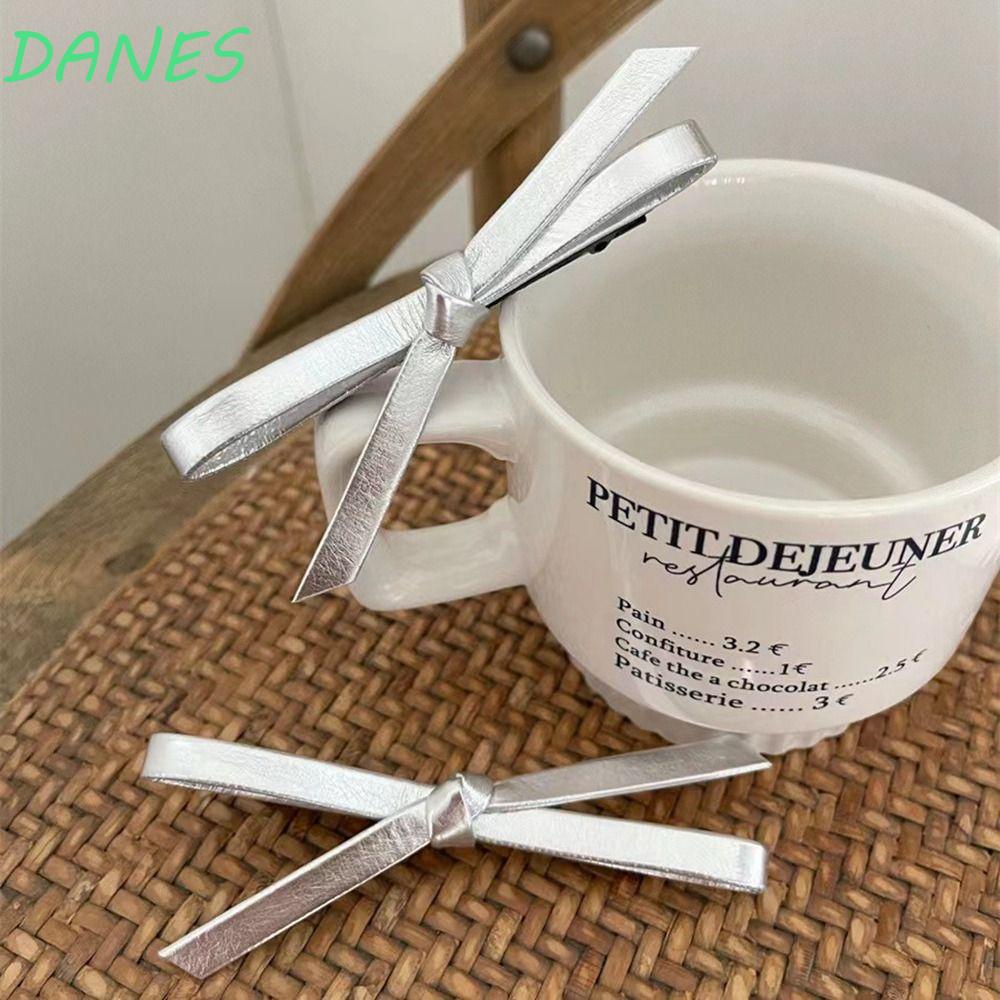 Kẹp Tóc Nơ Daanes Ngọt Ngào|Dây Buộc Tóc Da Pu Đính Mặt Hợp Kim Dành Cho Nữ