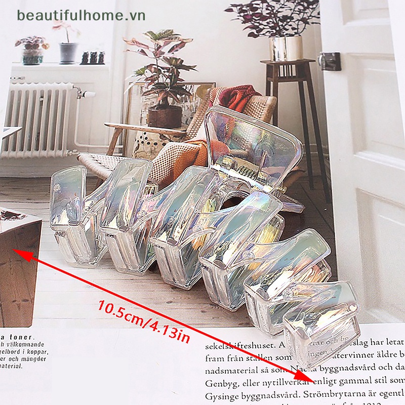 Kẹp Tóc Càng Cua Bằng Nhựa Trong Suốt Nhiều Màu Thanh Lịch Thời Trang