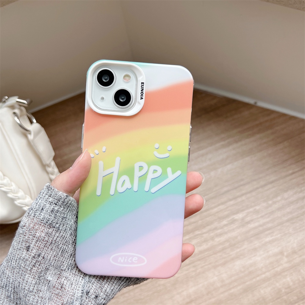 Ốp Điện Thoại TPU Mềm Trong Suốt Họa Tiết Cầu Vồng Có Dây Đeo Cho iPhone 14 13 12 11Pro Max