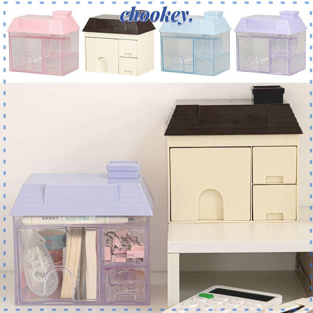 CHOOKEY Giá Đỡ Bút Bằng Nhựa Hình Ngôi Nhà Độc Đáo Trang Trí Bàn Làm Việc