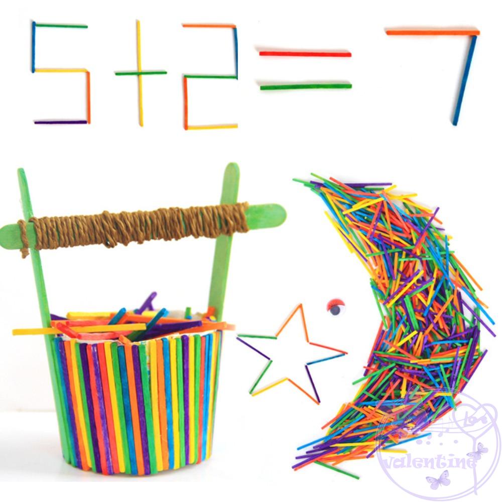 Que Gỗ Đồ Chơi Thủ Công Nhiều Màu Sắc Dùng Trang Trí DIY