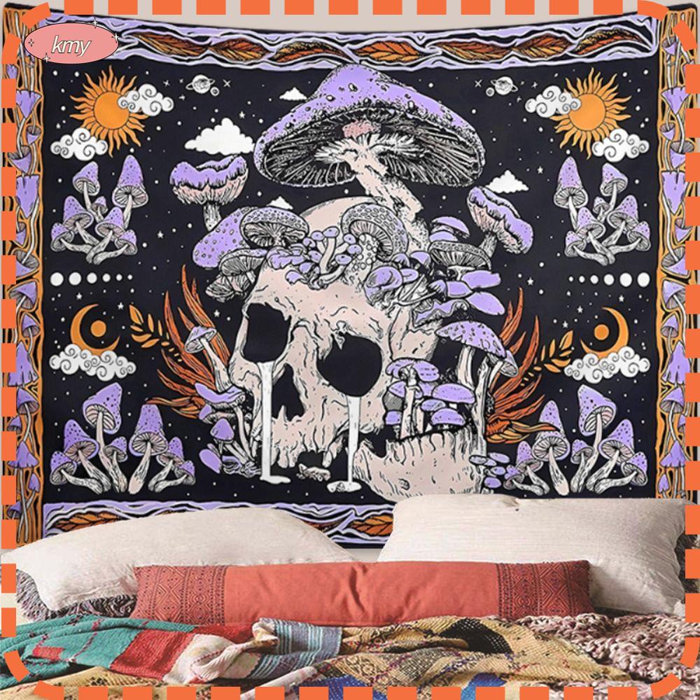 Thảm Treo Tường Trang Trí 51.2 X 59.1 Inches In Họa Tiết Cây Nấm Cho Phòng Ngủ