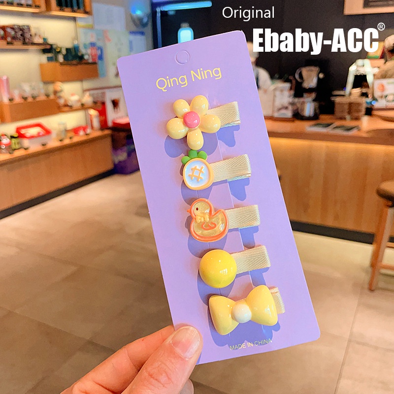 Kẹp Tóc Nhựa Resin Màu Sáng Họa Tiết Hoạt Hình Phong Cách Hàn Quốc Cho Bé