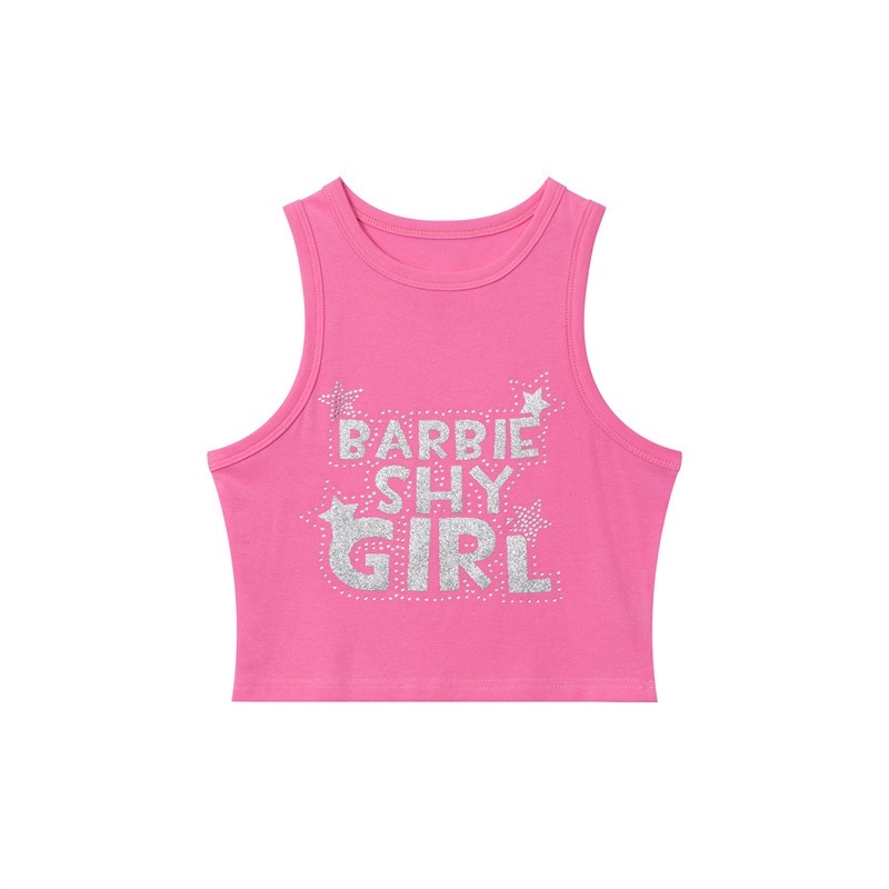 Áo Thun Không Tay In Chữ Phản Quang Thời Trang Mùa Hè Dành Cho Nữ