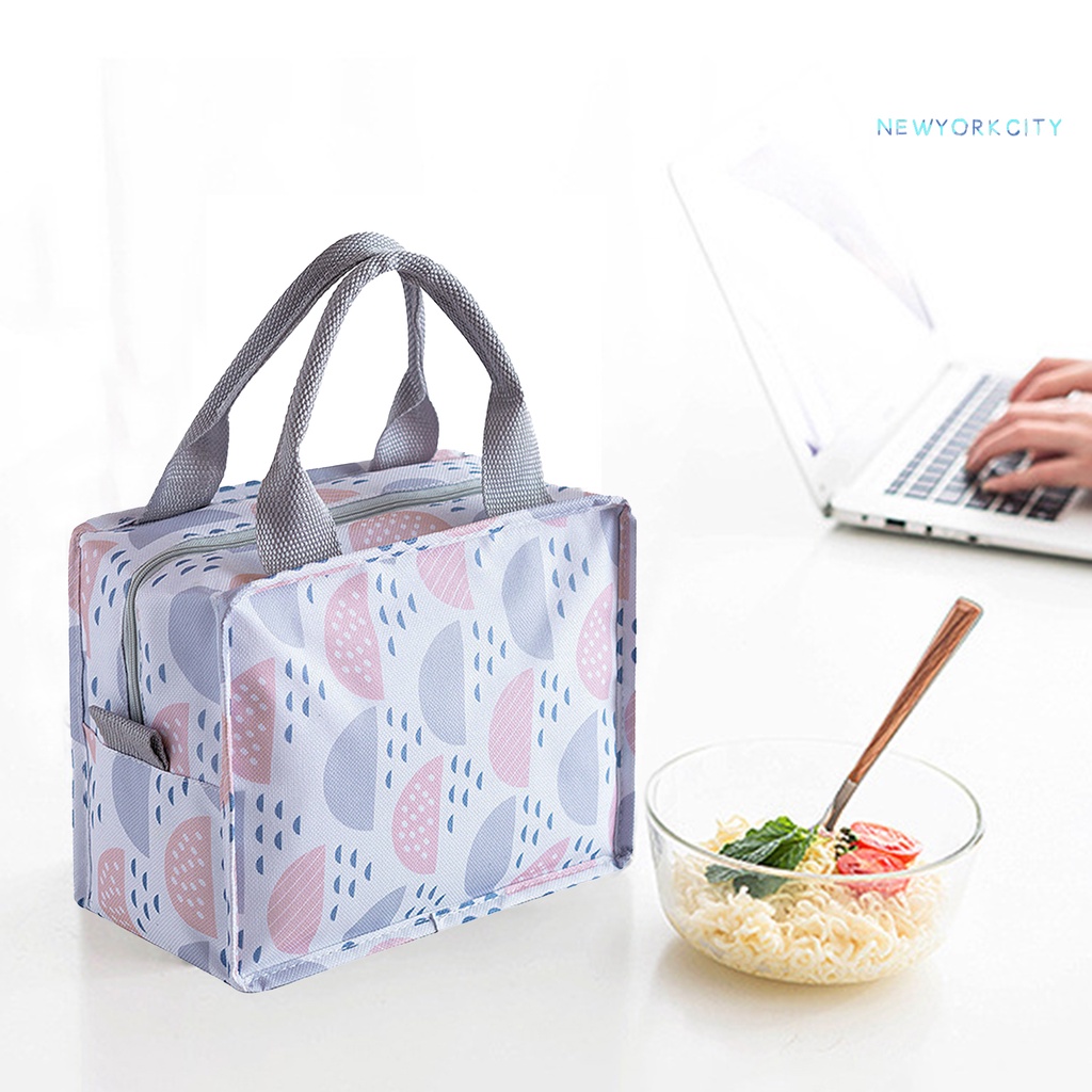 Túi Đựng Cơm Trưa Giữ Nhiệt Cỡ Lớn Bằng Màng Nhôm Chống Thấm Nước Có Khóa Kéo Tiện Dụng Mang Theo Du Lịch Dã Ngoại