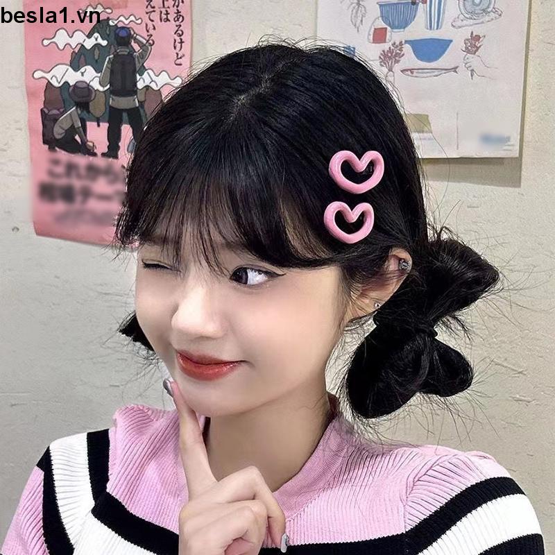 Kẹp Tóc Hình Trái Tim Màu Hồng Ngọt Ngào Dễ Thương besla1.vn