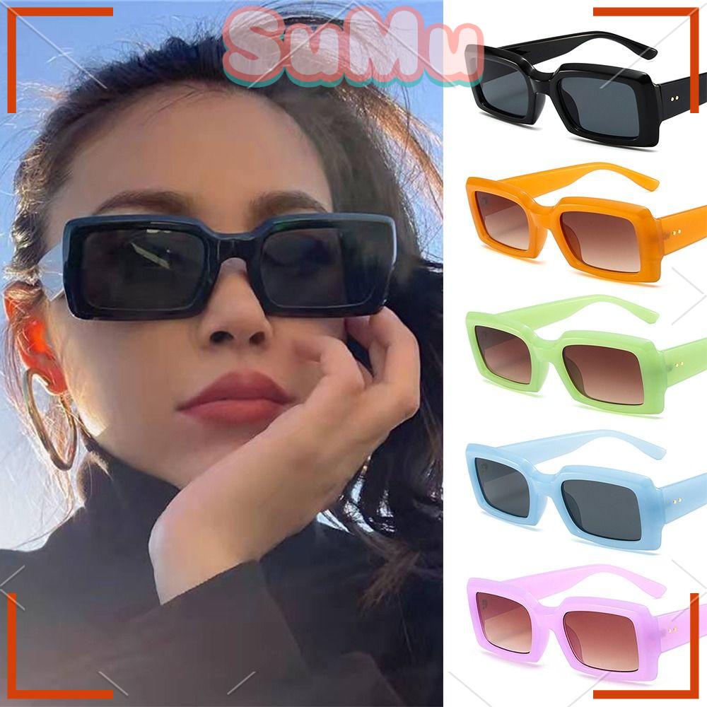 Kính Mát Hình Chữ Nhật Màu Sắc Kẹo Ngọt Hợp Thời Trang