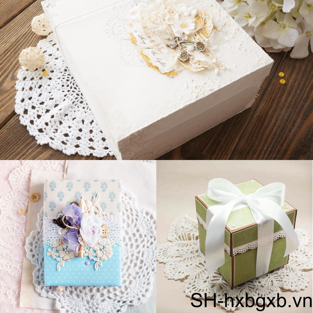 Set 8 Tấm Lót Bàn Ăn Đan Móc Bằng Tay Tiện Dụng Cho Nhà Hàng / Nhà Hàng