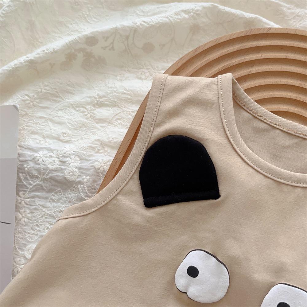 Bộ Áo Liền Quần Ngắn Không Tay In Hoạt Hình Dễ Thương Thời Trang Mùa Hè Cho Bé Trai