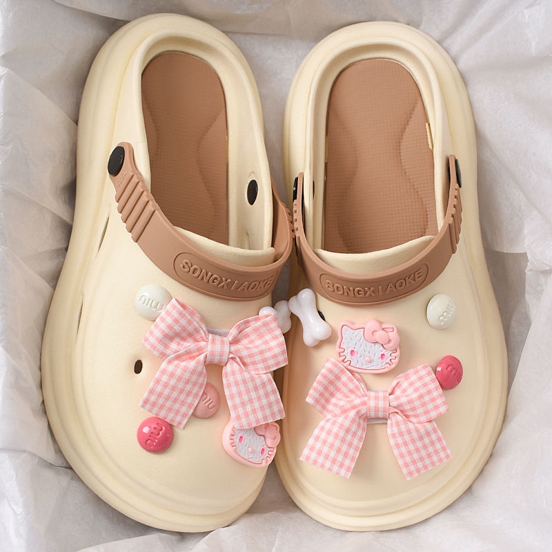 🌟Mới 2023🌟sandal nữ  dép chống trượt đáy dày xuyên thấu  họa tiết hoạt hình thời trang 2023 bánh mì dép AA6463