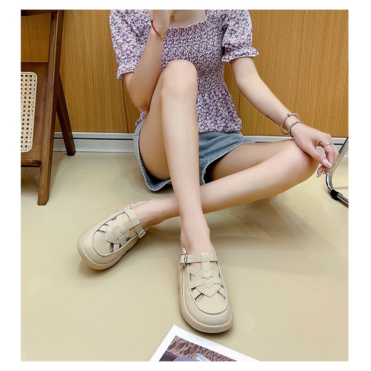 Sandal Đi Biển Đế Dày Thiết Kế Mới Đơn Giản Thời Trang Mùa Hè Theo Phong Cách retro-AA0620