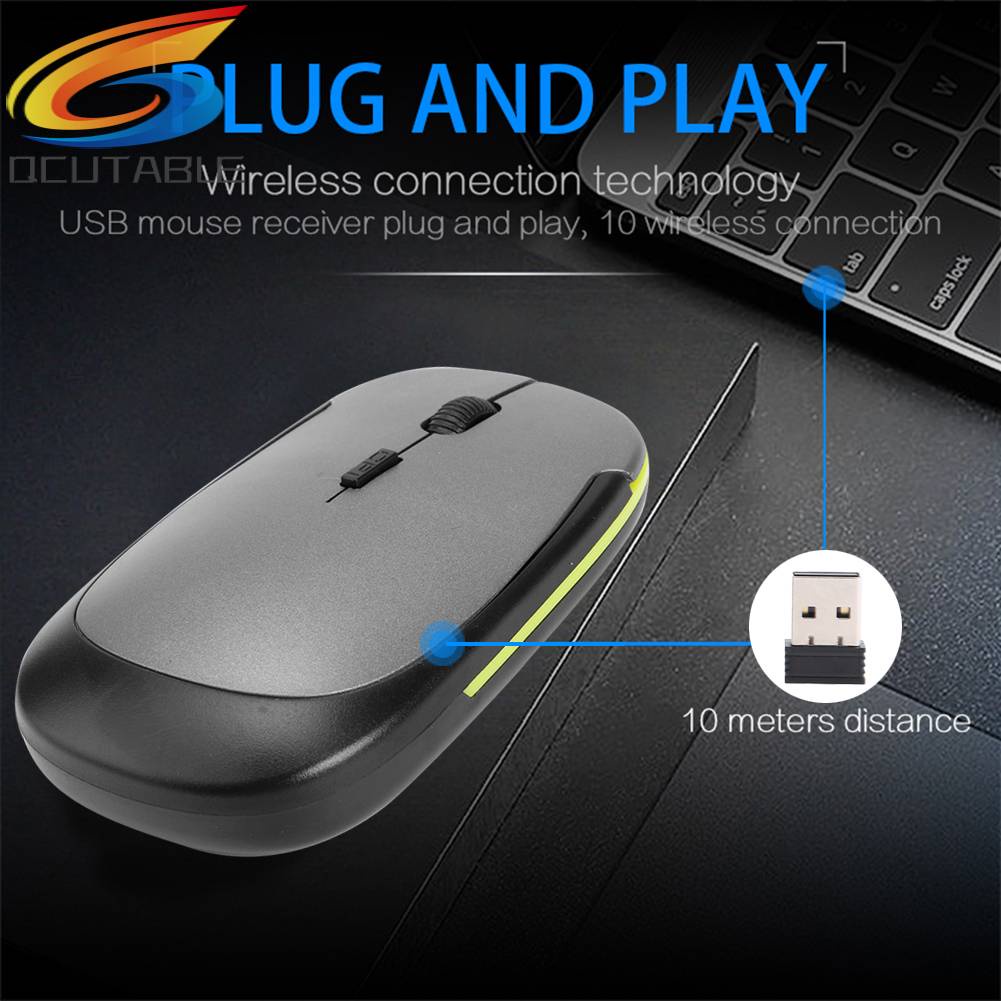 Ultra Chuột Quang Không Dây Siêu Mỏng 2.4G 4 Nút Bấm 1600DPI