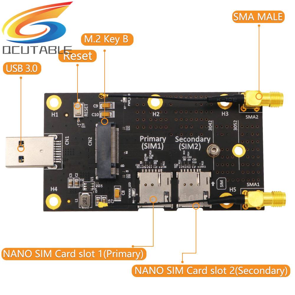 Bộ Chuyển Đổi NGFF M2 Key B Sang USB 3.0 + 2 Ăng Ten