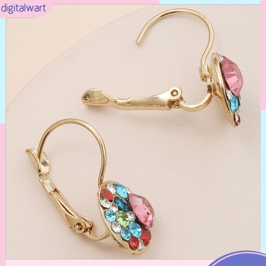 Bông Tai Tròn Đính Đá Nhiều Màu [DG] Bằng Hợp Kim Dành Cho Nữ