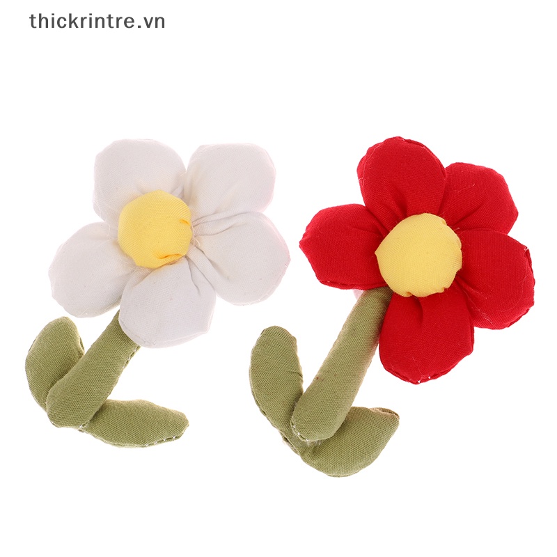 Kẹp Tóc Vải Cotton Phối Lông Họa Tiết Hoa Năm Cánh Dễ Thương Dùng Làm Đồ Thủ Công Diy