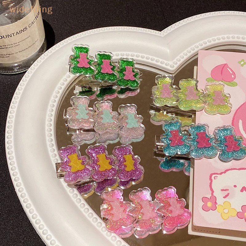 Kẹp Tóc Hình Gấu Nhỏ Lấp Lánh Thời Trang Mùa Hè Cho Nữ