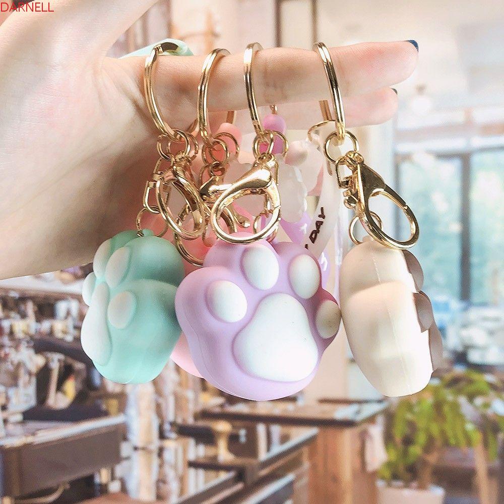 DARNELL Móc Khóa Hình Chân Mèo Bằng PVC Dễ Thương