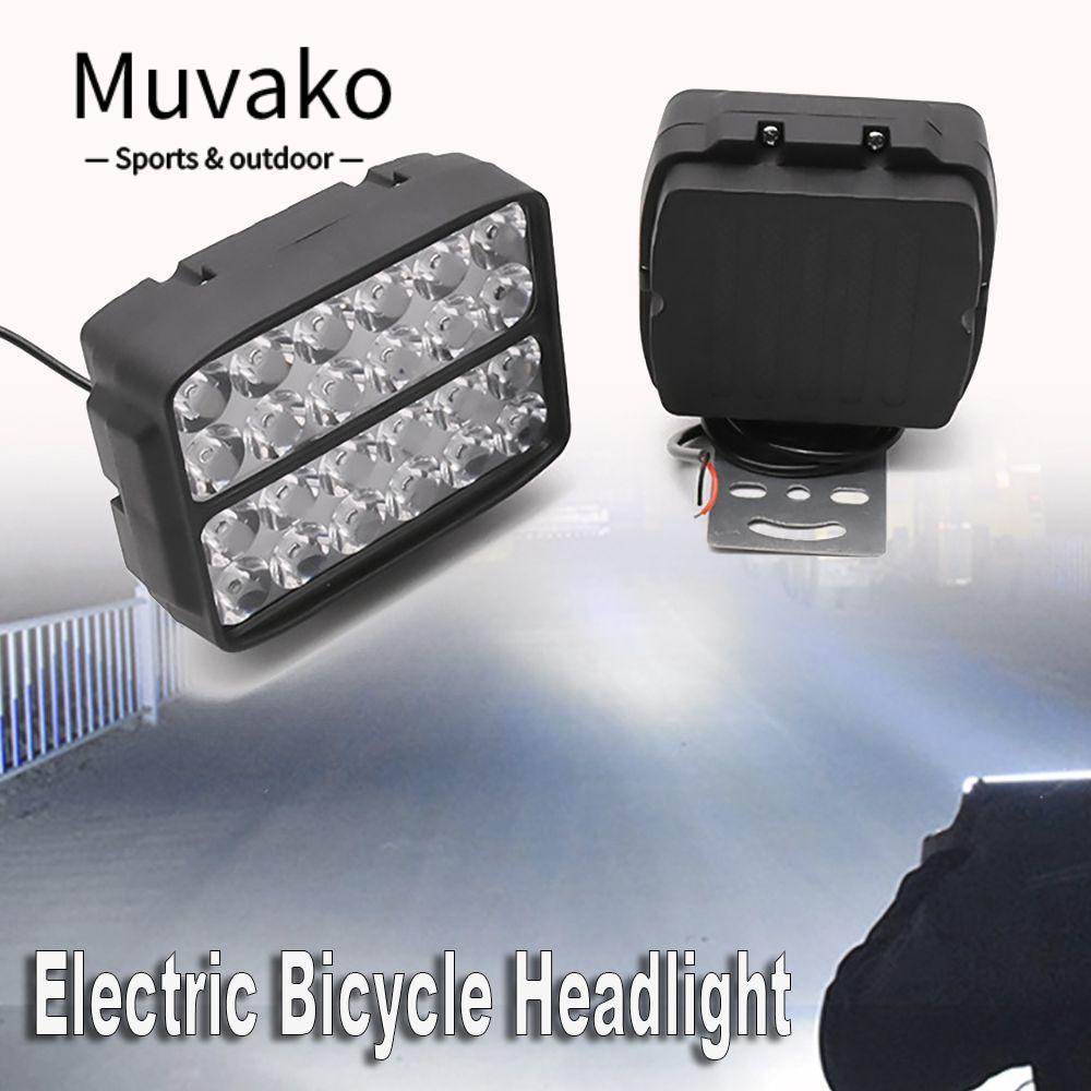 MUVAKO Đèn Pha LED 16 / 24 Bóng Chống Thấm Nước Chuyên Dụng Cho Xe Đạp Điện