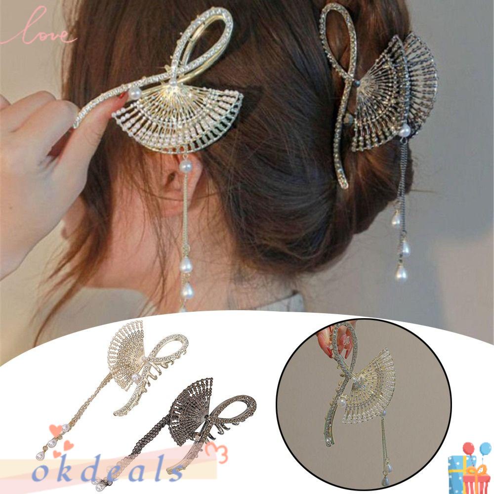 OKDEALS Kẹp Tóc Hình Cá Mập Bằng Kim Loại Cho Nữ