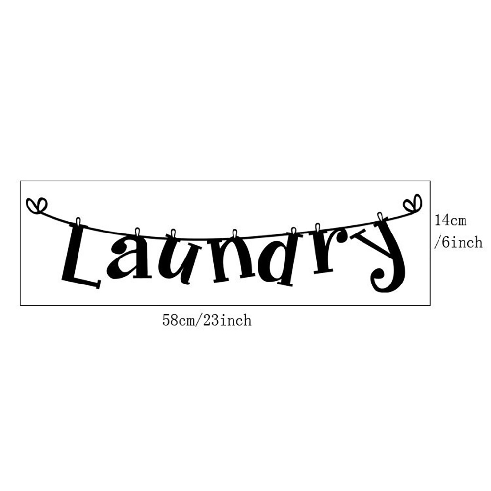 Miếng Dán Tường Trang Trí In Chữ Laundry Thời Trang Tháo Rời Được