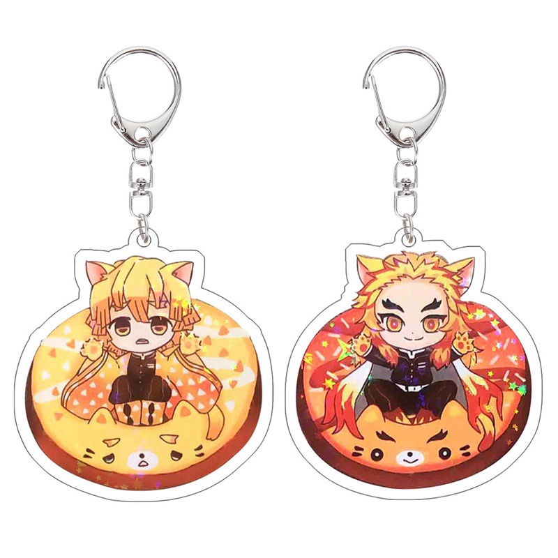 Móc Khóa Acrylic Hai Mặt Hình Nhân Vật Hoạt Hình Demon Slayer