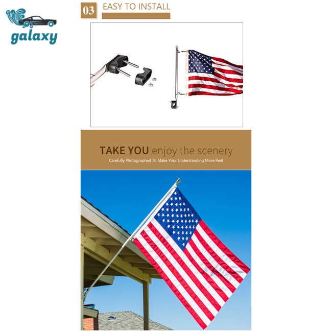 Galaxy Thanh Trượt Cờ Bằng Thép Không Gỉ Bền Bỉ Dễ Treo Cho Thuyền Buồm