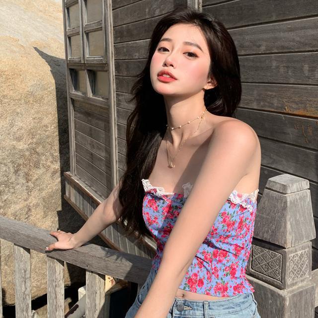 Áo Ống Dáng Ngắn In Hoa Thời Trang Mùa Hè Quyến Rũ Cho Nữ