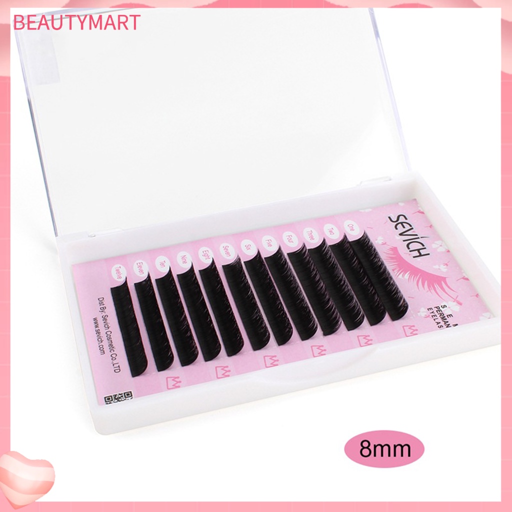 SEVICH Hộp 12 Lông Mi Giả Hình Tròn Bằng Sợi Tổng Hợp Dùng Trang Điểm