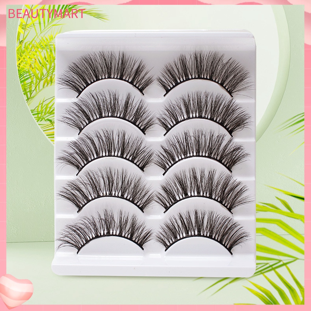 Set 5 Cặp Lông Mi Giả 3D Cong Dài Tự Nhiên Phù Hợp Cho Trang Điểm Dự Tiệc
